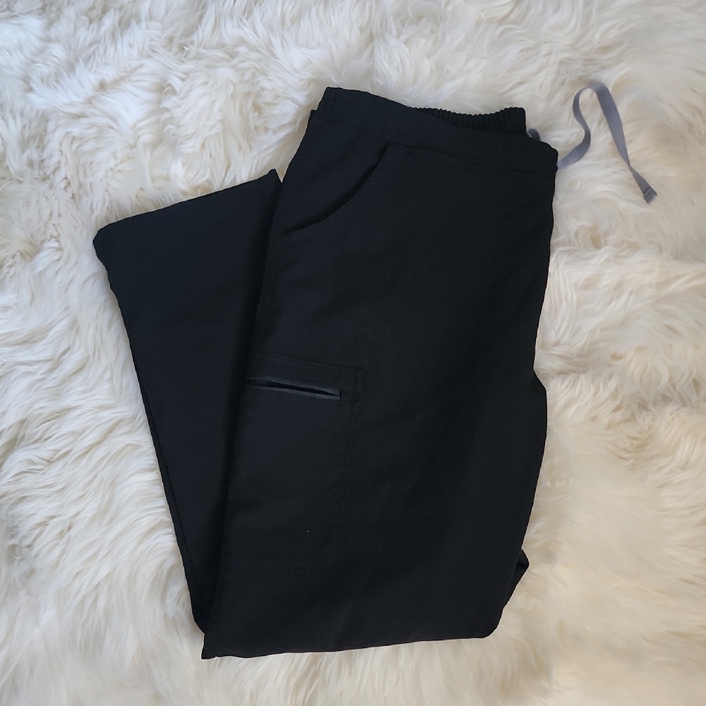 Figs Black PO#1747 Straight Leg Scrub Pants Size Small M/P